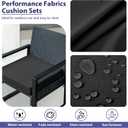 IPYNBAP Outdoor Chair Cushions Set of 4 -Waterproof Outdoor Seat Cushions for Patio Furniture, Patio Chair Cushion with Handle and Ties, Out Door Chair Pads,19x19x3-Square, Black