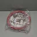 Putuo Decor Round Christmas Serving Tray Christmas Decorations for Home Rustic Decorative Wooden Tray Christmas Tray Serving Platters for Entertaining for Coffee Wine Table Serving (Brown and White)