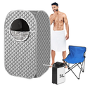 Portable Steam Sauna Box for Home,Personal Indoor Sauna Tent with 3L Steamer, 9-Level Steam, UV Atomization & Timer, Home Spa Upgrade - Silver