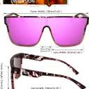 FEISEDY Sunglasses for Women Men, Fashion Mirrored Single Lens, Driving Beach Sunnies UV400 Shades B2996