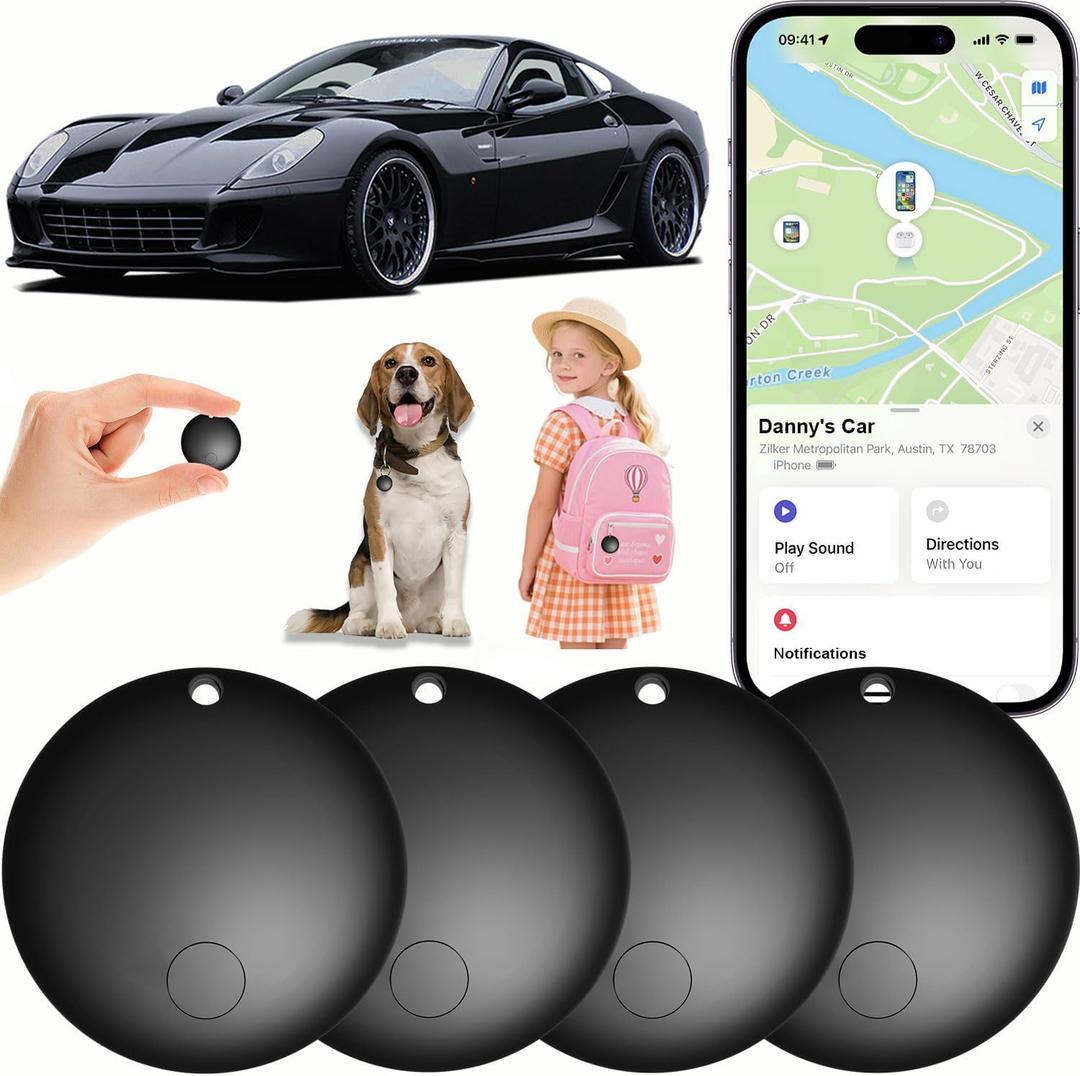 GPS Tracker for Vehicles No Monthly Fee, Tracker Device for Vehicles, Mini GPS Tracker for Kids, Tracking Devices for Cars Hidden Compatible with Apple Find My (iOS Only) Pet Tag Tracker for Dogs Keys