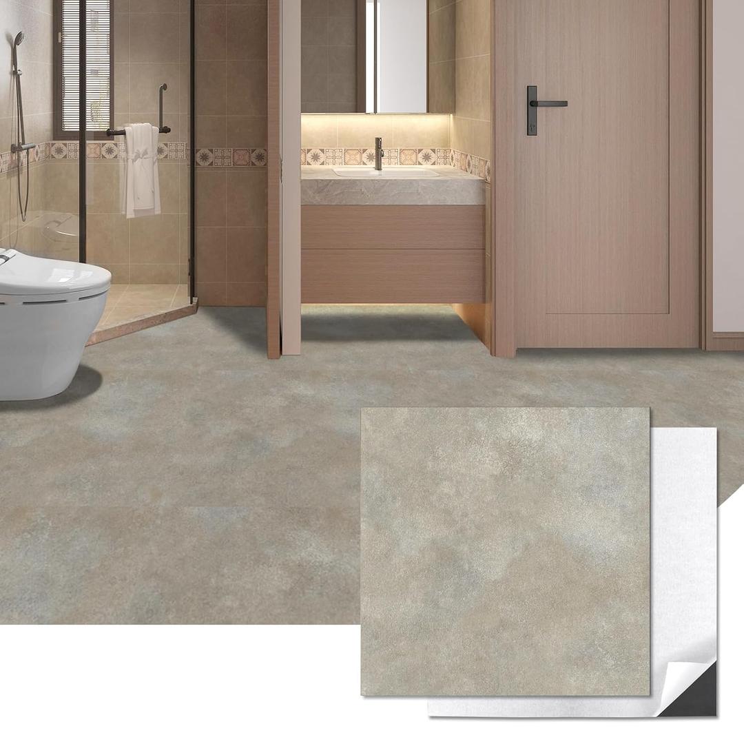 Art3d Peel and Stick Floor Tile, 30-Pack 12 x 12in. Covers 30 Sq.ft, Waterproof Vinyl Flooring Tiles Self Adhesive for Kitchen, Bathroom & Bedroom - Slate