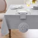 Softalker Tablecloths Rectangular 60x84 inch Linen Textured Table Cloth Outdoor Waterproof, Stain and Wrinkle Resistant, Grey Table Cloths for 6 Foot Rectangle Tables Decor for Party Holiday Birthday
