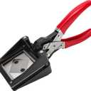 Professional 5050mm (2''x2'') Square Photo Cutter, Handheld Metal Die Punch Tool for Paper, Business Cards, Crafts, DIY Projects Cutting, Hardened Steel Blade Heavy-Duty, Office & Family Use