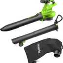 Greenworks 40V (230 MPH / 505 CFM) Cordless Brushless Leaf Blower/Vacuum with Bag, High Power, Lightweight & Quiet for Yard Debris Cleanup, Battery and Charger not included