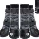 KOOLTAIL Anti Slip Winter Warm Dog Socks to Prevent Licking Pawst, Waterproof Long Snow&Rain Dog Boots&Paw Protector with Strap Traction Control for Hardwood Floor for Small Medium Large Dogs, XL
