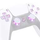 eXtremeRate Multi-Colors Luminated Dpad Thumbstick Share Home Face Buttons for PS5 Controller BDM-010 BDM-020, White Classical Symbols Buttons DTF V3 LED Kit for PS5 Controller - Without Controller