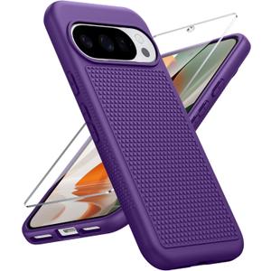 FNTCASE for Google Pixel 10-Pro-XL Case: Pixel 9 Pro XL Shockproof Protective Lightweight Duty Cell Phone Cover Rugged with Non Slip Textured Back - Military Protection Bumper Tough, Purple