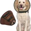 Dog Cone for Large Dogs After Surgery, Soft Dog Cone Collar for Dogs to Stop Licking, Adjustable Comfy E-Collar Alternative Lightweight Post-Surgery Recovery Elizabethan Collar for Pet (XL(Neck Girth:16.54"-21.65"), Brown)