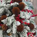 15PCS Brown Velvet Flocked Christmas Ornaments, 3.15" Shatterproof Matte Balls for Xmas Tree Decor, Elegant Luxury Holiday Ornaments (Brown)