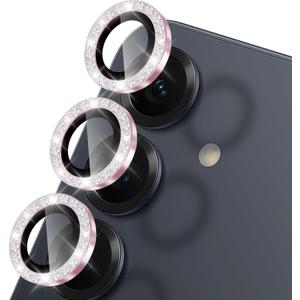 For Samsung Galaxy S26 Camera Lens Protector Bling, Anti-Scratch Glitter Diamond Individual Lens Cover, HD Clear Tempered Glass Lens Protector Fits