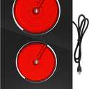 VBGK Electric Cooktop, 12 Inch Built-in Radiant Electric Stove Top,110V 2100W burner with 2 Burners, 9 Heating Level, Timer & Kid Safety Lock, Sensor Touch Control 2 burner Induction Cooktop