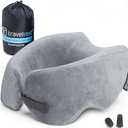 TRAVELREST Nest Neck Pillow Travel Essentials - Memory Foam Pillow and Patented Design, Support for Long Flights, Travel Accessories, Comfortable and Compact, Washable, Attaches to Luggage - Gray