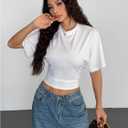 SOLY HUX Women's Basic T-Shirt Crew Neck Short Sleeve Tops Summer Fitted Tee Shirts (M)