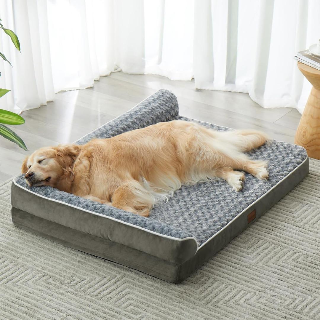 BFPETHOME Orthopedic Dog Beds for Large Dogs-Waterproof Sofa Dog Bed with Removable Washable Cover, Big Pet Bed with Waterproof Lining and Nonskid Bottom,Pet Bed for Large Dogs, Size: 30.0"l x 20.0"w x 6.5"th