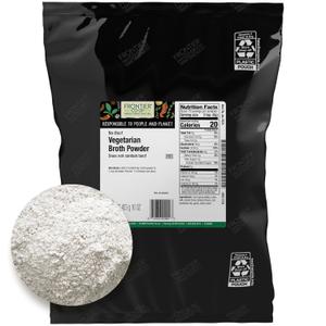 Frontier Co-op No Beef Broth Powder, 1-Pound Bulk Bag, Vegetarian Beef Broth, Soup Base, Gravy, Hot Drink, Kosher (EXP 03/01/27)