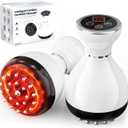 Lymphatic Drainage Massager & Anti Cellulite Massage Tool, Helps Reduce Stretch Marks & Cellulite, for Legs, Arms & Belly, Body Sculpting Machine with Microcurrent & Red-Light & Heat & Vibration, White