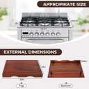 Acacia Wood Stove Top Cover - Electric & Gas Stove - 30"L x 22"W x 2.5"Th Raised Cutting Board with Adjustable Legs & Juice Grooves