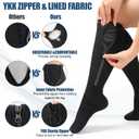 NEENCA Zipper Compression Socks, Medical Graduated Compression Socks for Pain Relief, Women & Men Circulation, Swelling, Travel, Pregnancy, Flight, Nurses, Running, Athletic1 Pair, 20-30 mmHg (Large-X-Large, Black)