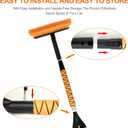 26" Car Snow Brush & Ice Scraper | 2 - in - 1 Winter Tool with Premium Bristles for Cars/SUVs/Trucks  Rotating Head, Heavy - Duty ABS | Ergonomic Foam Grip (FlameFoam Orange)