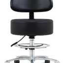 Height Adjustable Rolling Shop Stool with Back Support - Kitchen Stool with Wheels Heavy Duty Stool with Back for Salon,Spa,Massage,Tattoo,Esthetician  Rolling Stool Extra Thick for Extreme Comfort