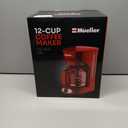 MUELLER HOME 12-Cup Red Coffee Maker - Perfect for Home or Office, Borosilicate Carafe, Auto-Off, Reusable Filter, Anti-Drip, Keep-Warm Function, Clear Water Level Window, Red Kitchen Accessories