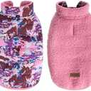 Aimydog Winter Dog Coat,Reversible Jacket for Small Medium Large Dogs,Camouflage Warm Thickened Sherpa Fleece Doggie Pet Vest,Pink Medium
