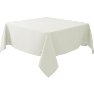 Biscaynebay Textured Fabric Square Tablecloths 70x70 Inches, Ivory Water Resistant Card Table Cloth Folding Table Cover for Dining, Kitchen, Wedding and Parties etc. Machine Washable