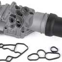 Aluminium Oil Filter Housing for Volkswagen Passat GTI 2006-2008 Eos 2007-2009 Jetta 2007-2008 Golf 2013 for Audi A3 2006-2008 A4 Quattro 2005-2009 TT Quattro 2009-2011 2.0L Replaces 06F115397K