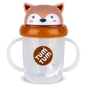 TUM TUM Tippy Up Free Flow Sippy Cup (No Valve), Sippy Cup for Toddlers, BPA Free (Fergus Fox 200ml)