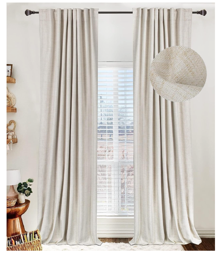100% Blackout Shield Blackout Curtains for Bedroom 84 Inches Long, Back Tab/Rod Pocket Living Room Drapes, Thermal Insulated Blackout Curtains 2 Panels Set, 50" W x 84" L, Cream