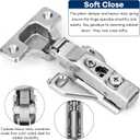10 Pack 1/2'' Overlay Face Frame Soft Close Hidden Cabinet Hinges, 105 Degree 3D Adjustable Clip On Plate Concealed Kitchen Cupboard Door Hinges with Screws