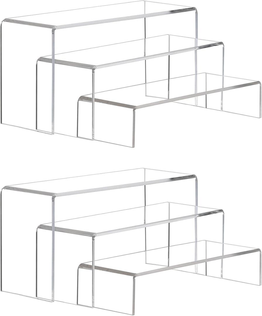 ihomecooker 6 Pc Clear Acrylic Display Risers Showcase for Shoe Risers Retail Stand Cupcake Stand Dessert Stand