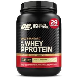 Optimum Nutrition Gold Standard 100% Whey Protein Powder, Vanilla Ice Cream, 2 Pound (Packaging May Vary) Use By 2027.09.05
