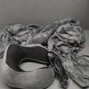 Travel Pillow and Blanket Set Neck Pillows Travel Essentials with Sleep Mask for Airplane Car Memory Foam Grey