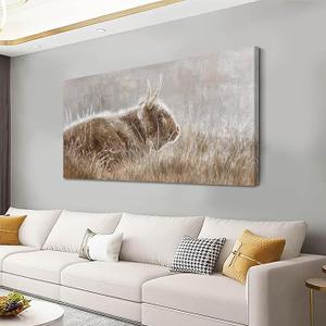 VAYIMDH Wall Art for Dining Room Area Over The Bed Wall Decor for Bedroom Nature Canvas Wall Painting Brown Print Photos Animal Art Posters 24"x48"