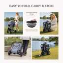 MUTTROS Pet Stroller for Dogs & Cats, 66lbs, Gray | One-click fold; 66lbs capacity; All-terrain wheels; Shock-absorbing wheels; Reversible handle; Washable pad