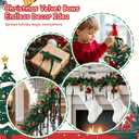 Artmag 24 Pcs Velvet Bows for Christmas Tree Rustic Bows Velvet Christmas Ornaments for Door Garland Wreath Gift Party Holiday Decoration (Width of 5/8",Dark Green)