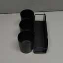 Utensil Caddy Silverware Holder Fork Spoon Napkin Paper Plate Organizer Metal Utensil Holder Cutlery Flatware Organizers for Party Kitchen Countertop Camping Picnic - Black