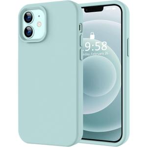 LOVE 3000 Designed for iPhone 12 Case/iPhone 12 Pro Case, Premium Silicone with [Soft Anti-Scratch Microfiber Lining] Shockproof Protective Phone Case for Men Women Girls 6.1", Mint