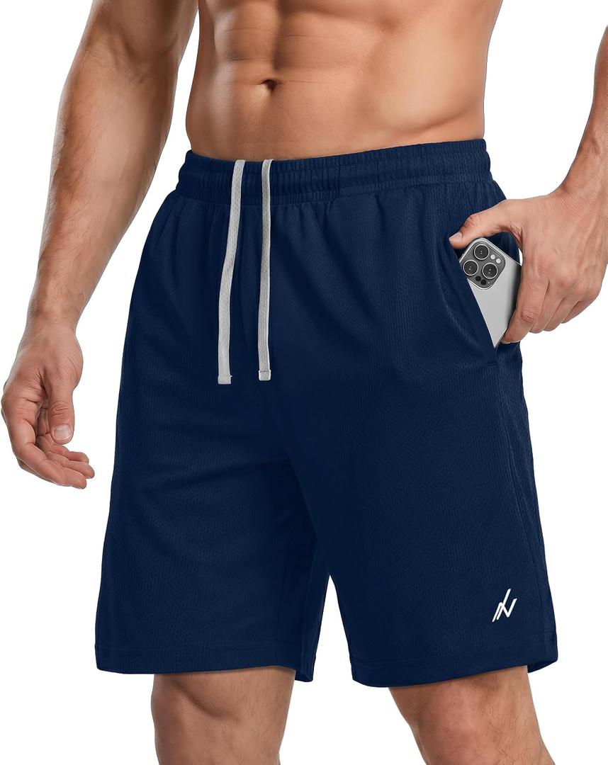 Quick Dry Knit Men's Athletic Shorts Loose-Fit Running Workout Gym Shorts (M)