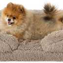 Bedsure Orthopedic Dog Beds for Small Dogs - Washable Small Dog Cat Bed Waterproof, Comfort Pet Couch Sofa with Washable Removable Cover, Pets Bed with Nonskid Bottom, Long Faux Fur-Taupe, 24", Brown