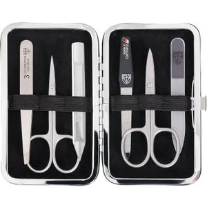 3 Swords Germany - brand quality 6 piece manicure pedicure kit set - stainless steel nail care tools - Made in Solingen Germany (500)