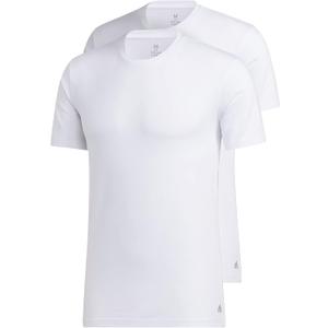 adidas Men's Stretch Cotton Crew Neck Undershirts (2-Pack), White, Small  