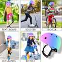 Adjustable Color Gradient Toddler Kids Bike Helmet for 3-5-8-14+Ages Girls Boys.Skateboard Bicycle Toddler Helmet 2-4 Years for Multi-Sports Cycling Scooter Inline Roller Skates Rollerblading (Medium)