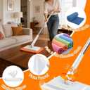 Snap Grip Mini Mop, Zero Touch Mini Mops, Gap Dust Cleaner Flat Mops with Locking Head & Sweeping Cloths, 92cm Long Handle Mopping Sweeper Stick for Multi Cleaning (1*mop+5*Cloth) 7-14 Days delivery