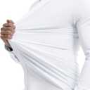 PLEPAN Men's Dress Shirt Slim Fit Stretch Stain Proof Wrinkle-Free Long Sleeve Business Wedding Button Down Shirts (White, M)