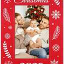 FaCraft Christmas Picture Frame 2025 - Snowflake Vertical 4x6 Merry Christmas Photo Frame for Family Friends Kids Women Men - Xmas Party Holiday Picture Frames Gifts Home Decorations Souvenir Keepsake