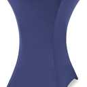 FestiCorp Spandex Table Cover, Cocktail Fitted Tablecloths, Round Highboy Stretch Table Covers Cloths for Party, DJ, Wedding, Birthday, Banquet, Navy Blue, 30"-32" Diameter x 40"-43" Height