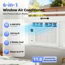 Antarctic Star 6,000 BTU Window Air Conditioner, Window AC Unit, Cools Rooms up to 250 Sq.Ft., 6 in 1 Modes Air Conditioner Window Unit with Remote Control, Easy to Install, Energy Saving, White